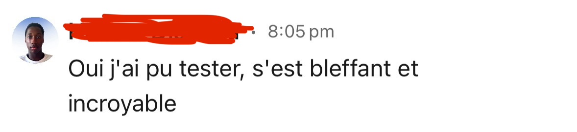Message d'un utilisateur trouvant InKognito bluffant