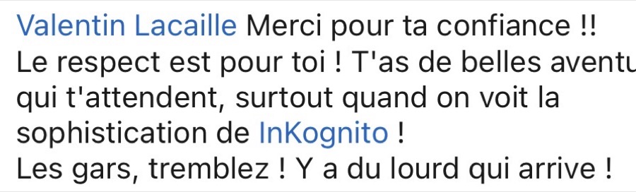 Échange autour d'InKognito sur LinkedIn